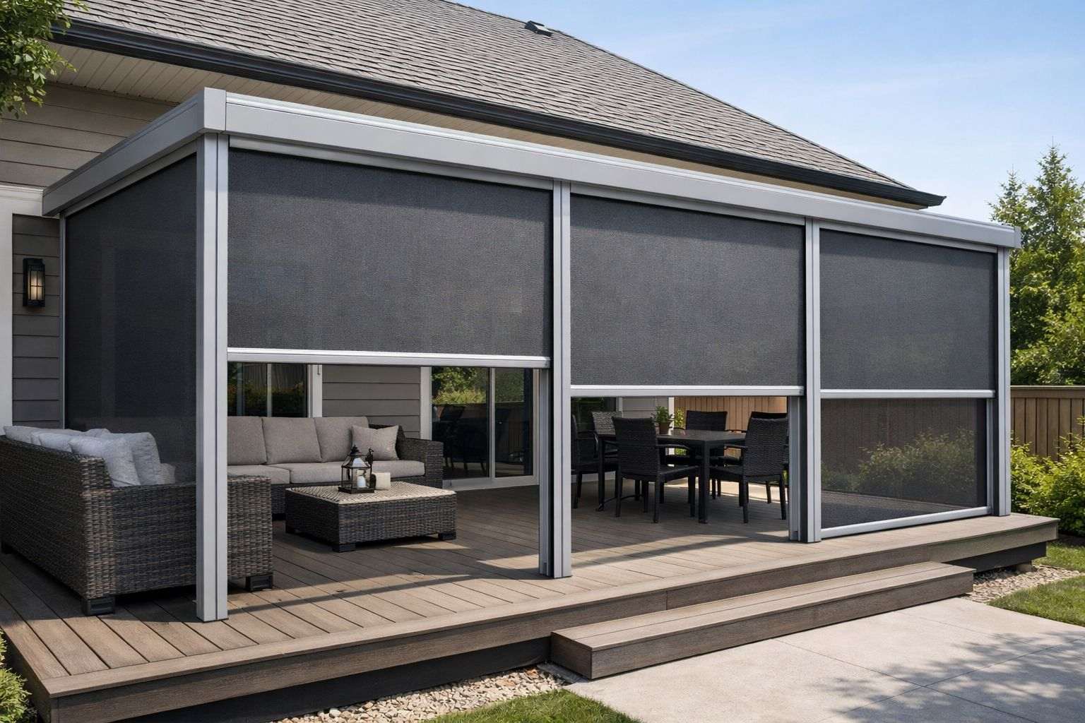 Deck Privacy Screens installed on a residential property