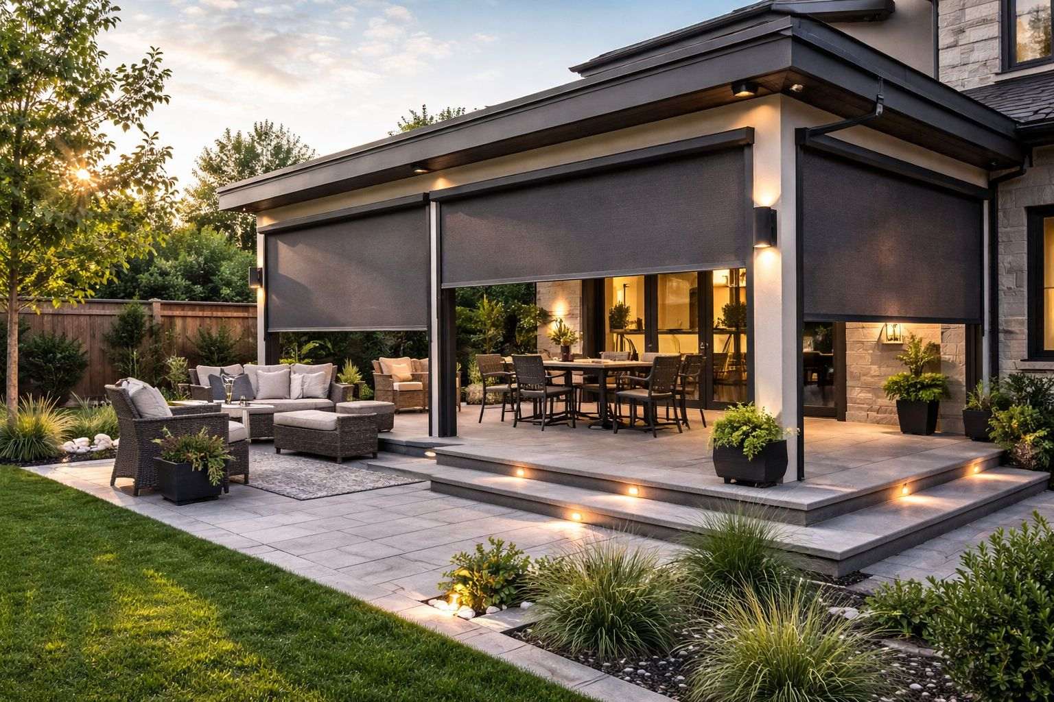 Patio Privacy Screens installed on a residential property