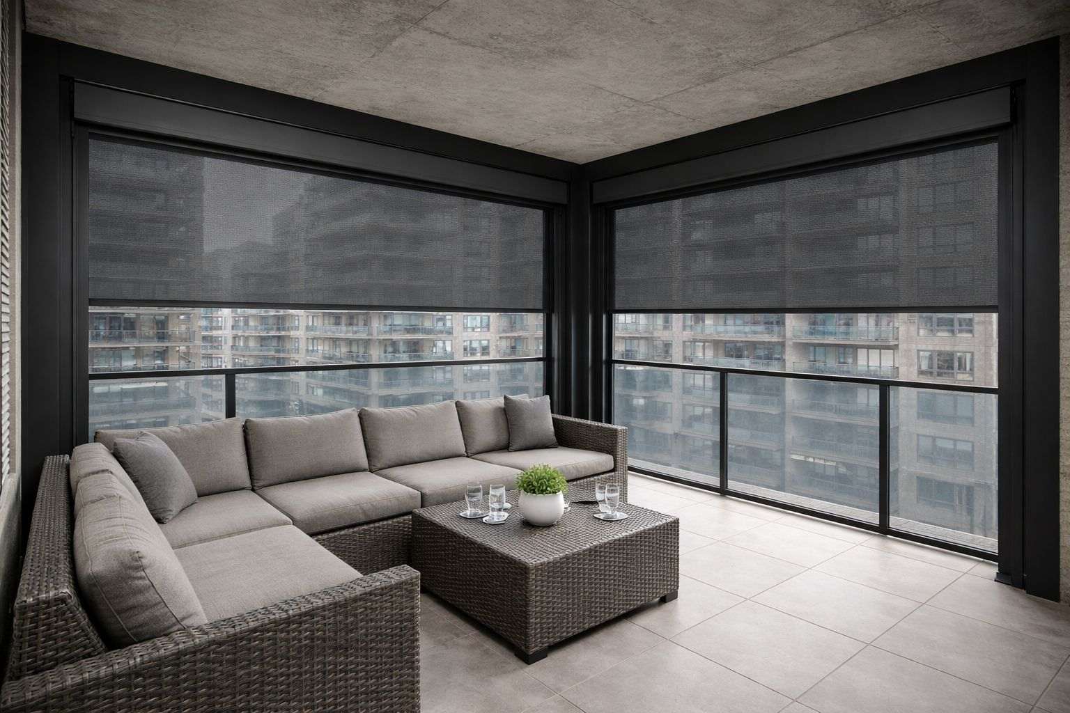 Three-Sided Enclosure privacy screen configuration