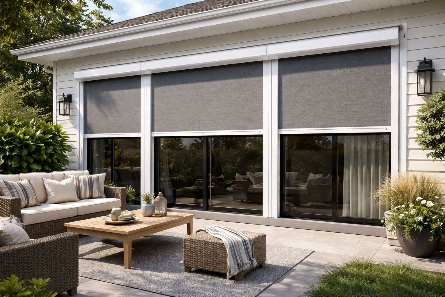 Patio Door Screens installed on a residential property